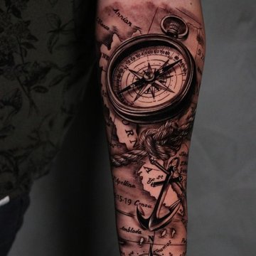 Compass tattoo