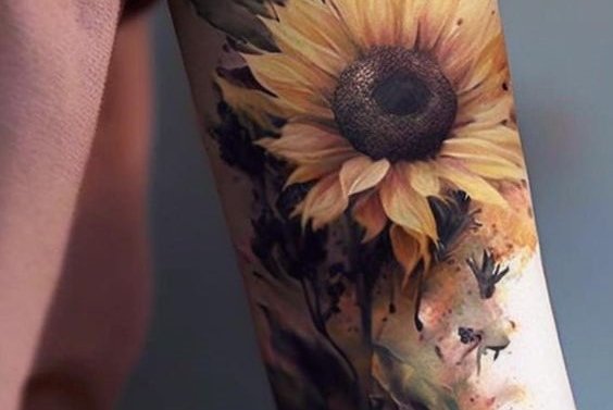 Zonnebloem tatoeage