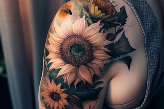 Zonnebloem tatoeage