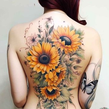 Zonnebloem tatoeage