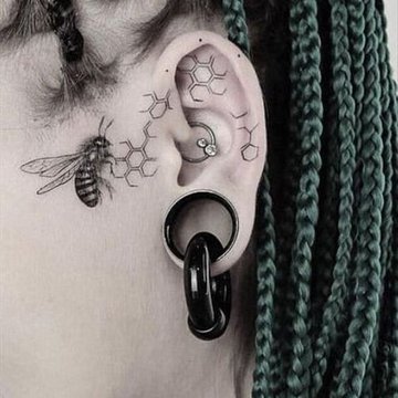 Tattoo op/achter het oor